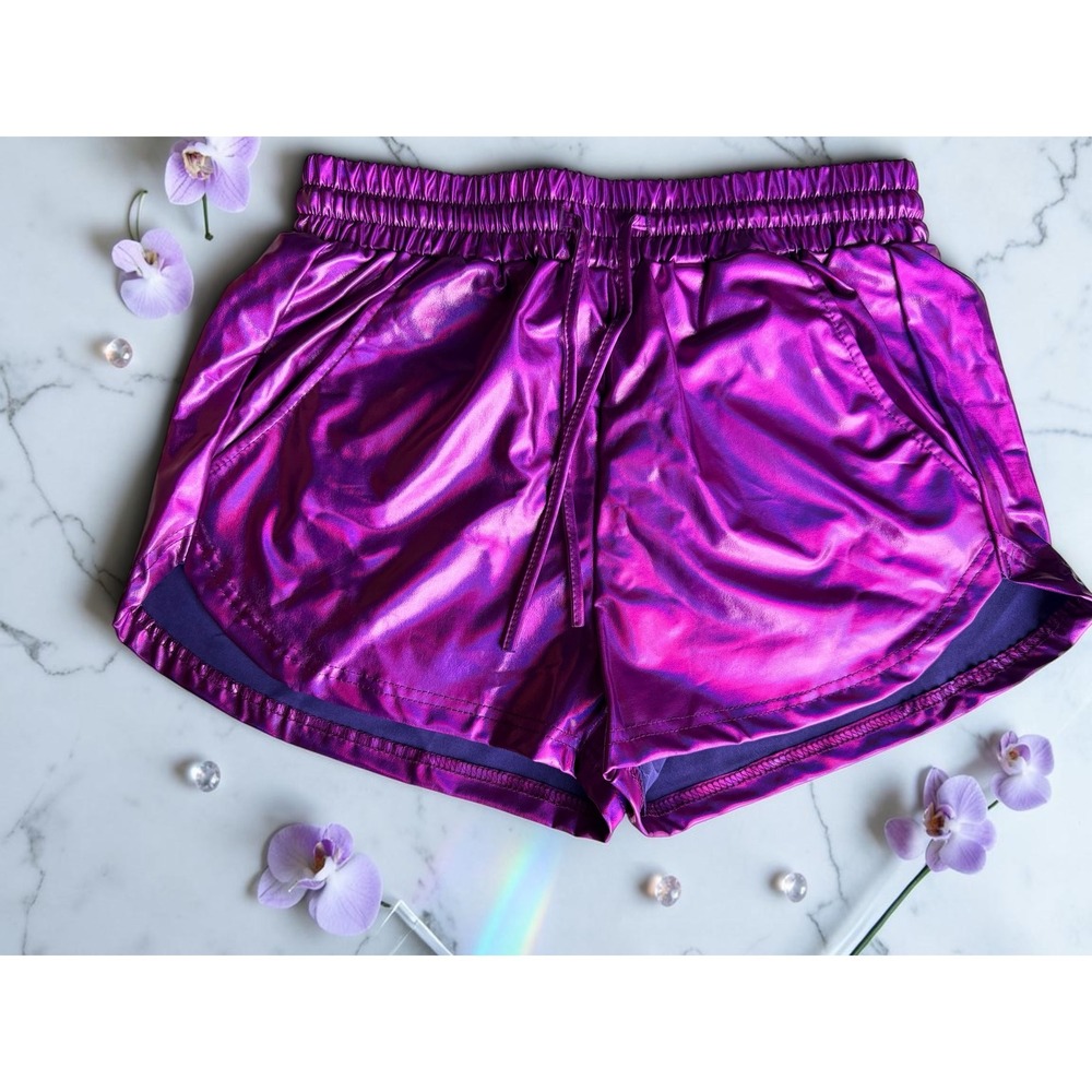 Perfashion - Womens Metallic Purple Dolphin Shorts - Size Medium *NWT*